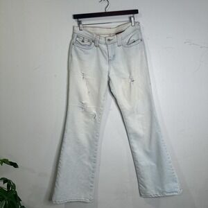 BONGO‎ Y2K Vintage Light wash high-waisted flare jeans with distressing 9